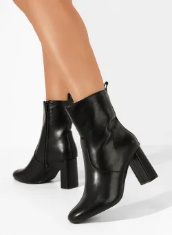 Botine cu toc gros Belleza negre