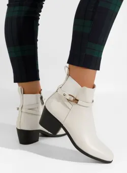 Botine cu toc gros Odelina bej