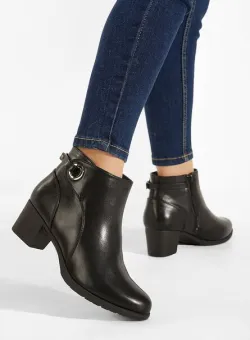 Botine cu toc mic negre Forli