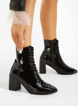 Botine cu toc negre Semeda