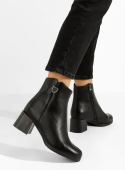 Botine cu toc Rinosa negre