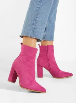 Botine cu toc roz Adalina V2