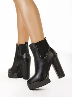 Botine cu toc si platforma Sabella negre