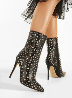 Botine elegante negre Carrara