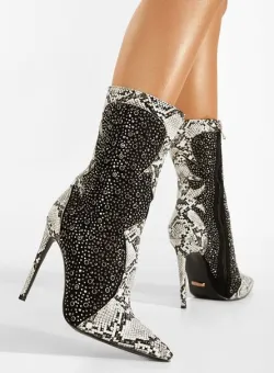 Botine elegante negre Flashy