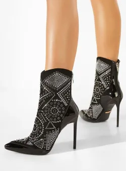 Botine elegante negre Massa