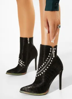 Botine elegante negre Pescara