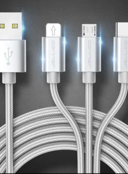 Cablu de date incarcare 3 in 1 Argintiu - Fast Charger ZR A8614