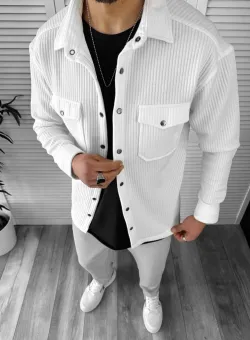 Camasa barbati casual alba 13041