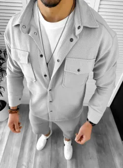 Camasa barbati casual gri 12504 14-1
