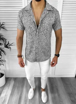 Camasa barbati casual gri 12522 42-4
