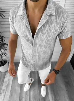 Camasa barbati casual gri 12695 P19-3.1
