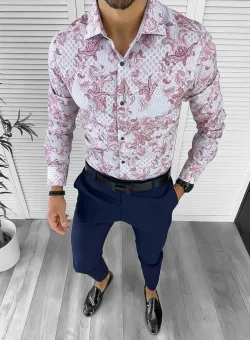 Camasa barbati cu imprimeu slim fit 13005