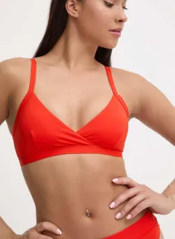 Casall sutien de baie culoarea rosu, cupa usor rigidizata