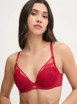 Chantelle sutien culoarea rosu, dantela, modelator, C11YNA