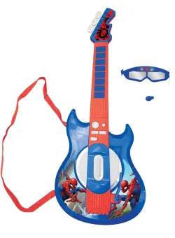Chitara electronica Lexibook, cu lumini, sunete, ochelari si microfon, Spiderman