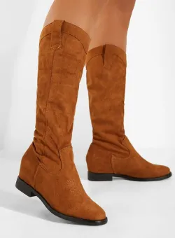 Cizme cu platforma ascunsa camel Jola