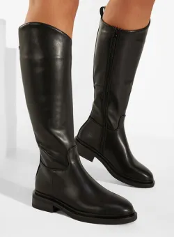 Cizme cu toc mic negre Braga