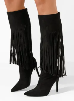 Cizme cu toc subtire Eissa negre