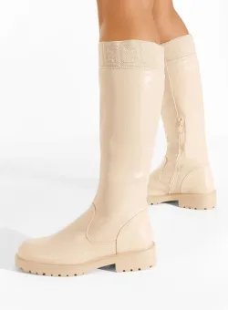 Cizme dama fara toc Naya bej