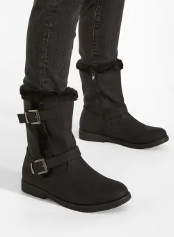 Cizme imblanite dama negre Imola