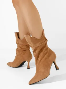 Cizme scurte dama Farida bej