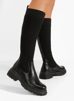 Cizme tip soseta Fareza negre