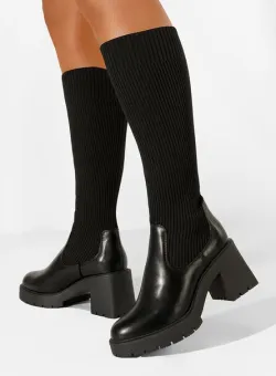 Cizme tip soseta negre Sonia