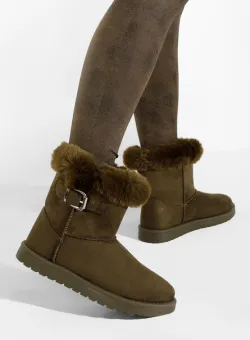 Cizme tip ugg verzi Cherina