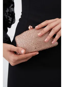 Clutch Ilinca mic roz cu strasuri