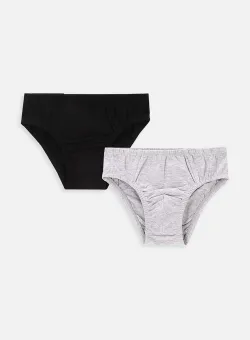 Coccodrillo slip din bumbac pentru copii 2-pack culoarea negru, BASIC UNDERWEAR
