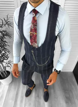 Compleu barbati Vesta + Pantaloni bleumarin inchis B5517 X4