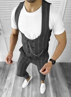 Compleu barbati Vesta + Pantaloni gri inchis 11614 D3-3.3