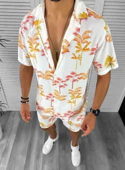 Compleu de vara camasa imprimeu + pantaloni 12056 O2-3.3