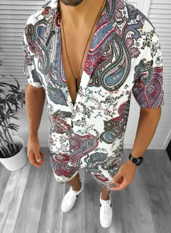 Compleu de vara camasa imprimeu + pantaloni 12744 N7-4.2