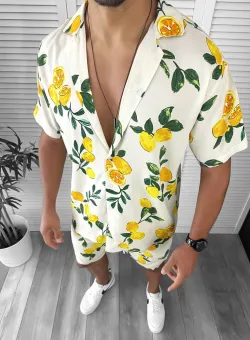 Compleu de vara camasa imprimeu + pantaloni 12751 O2-2.1