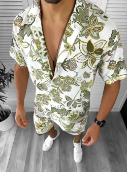 Compleu de vara camasa imprimeu + pantaloni 12757 79-4