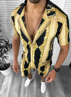 Compleu de vara camasa imprimeu + pantaloni 12767 O2-4.3