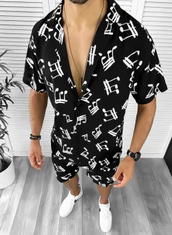 Compleu de vara camasa imprimeu + pantaloni 12829 39-2