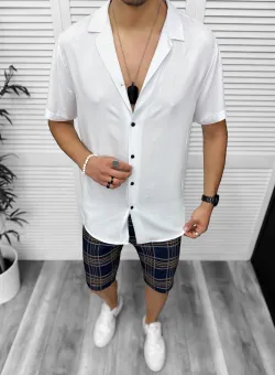 Compleu de vara camasa imprimeu + pantaloni 13104