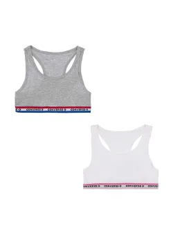 Converse sutien sport fete 2-pack culoarea alb