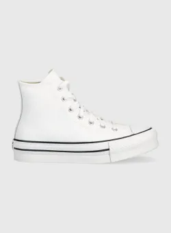 Converse tenisi de piele pentru copii Chuck Taylor All Star Eva Lift culoarea alb