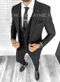 Costum barbati slim fit negru B8290 P20-4.2