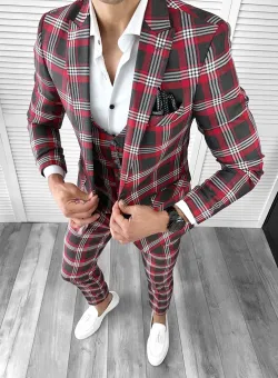 Costum barbati slim fit + Vesta A7808 84-4 - Y1-2