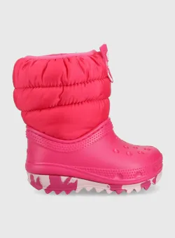 Crocs cizme de iarna copii culoarea roz