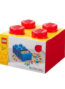 Cutie depozitare Lego, cu 4 pini, Rosu