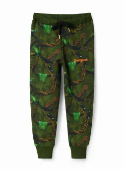 Desigual pantaloni de trening pentru copii culoarea verde, modelator