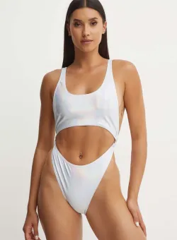 Drivemebikini costum de baie dintr-o bucată Stana Shine culoarea argintiu, cupa moale