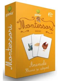Editura Gama, Carti de joc educative Montessori Seria 2, Asocieri, Hrana si adapost
