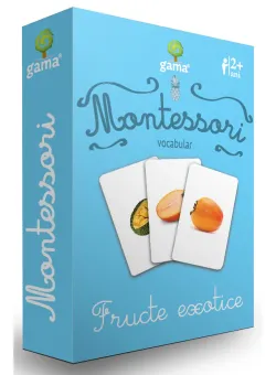 Editura Gama, Carti de joc educative Montessori Seria 2, Vocabular, Fructe exotice